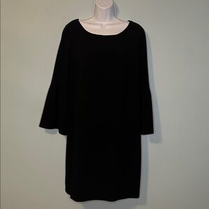 Laundry By Shelli Segal Classic Black Long Bell Sleeve Dress, Size 14